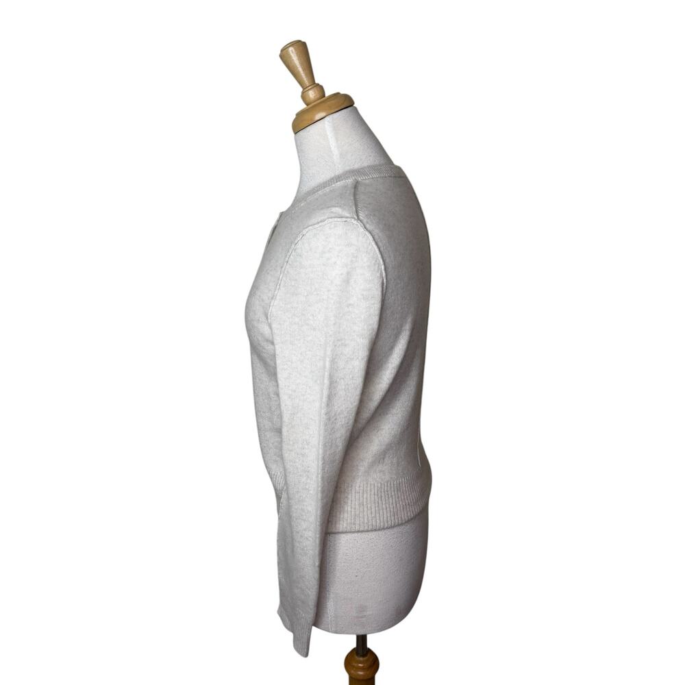AQUA CASHMERE 100% Cashmere Button Front Cardigan Medium Tan Cream - Picture 2 of 6